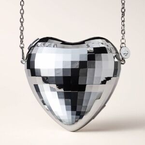 Kate Spade x Target Silver Metal Disco Heart Crossbody Bag - NEW w/tags